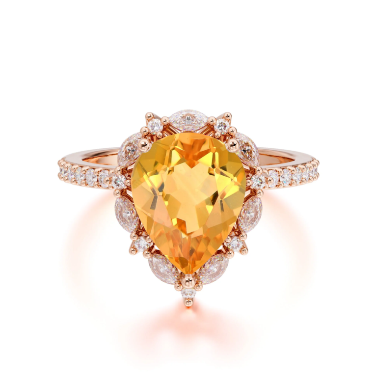 3 Carat Moonstone Graduation Ring | Elegant Pear-Cut Jewelry for Her