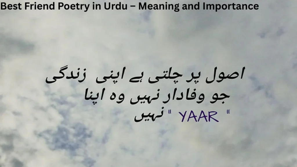 Best Friend Poetry in Urdu – Meaning and Importance