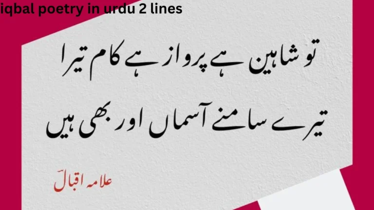 iqbal poetry in urdu 2 lines