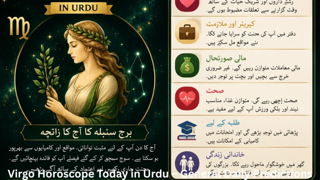 Virgo Horoscope Today in Urdu – General Daily Predictions