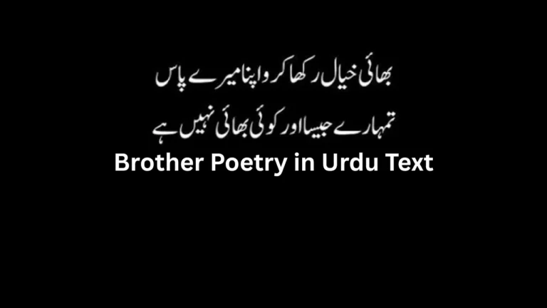 Brother Poetry in Urdu Text